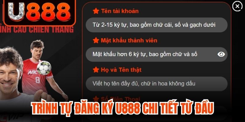 Trình tự đăng ký U888 chi tiết từ đầu 